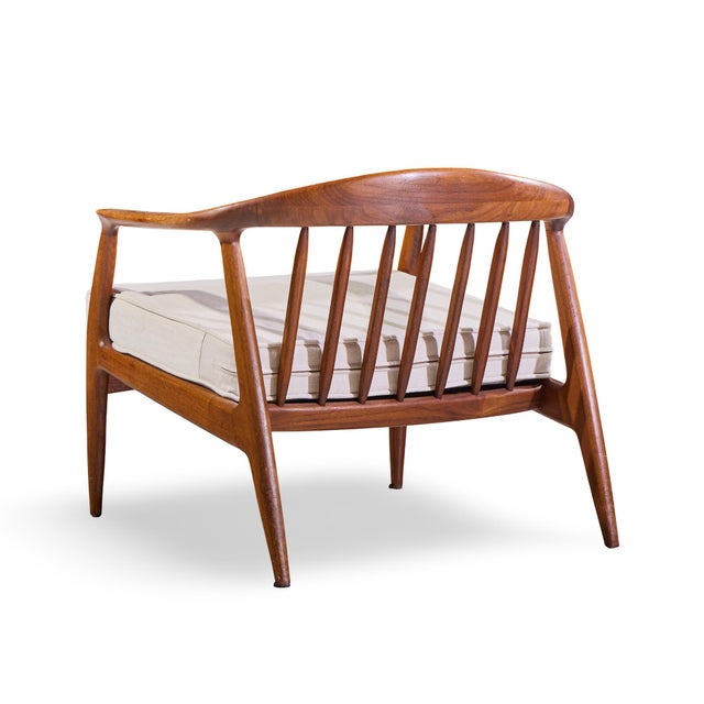 Brown Milo Baughman for Thayer Coggin Mid Century Walnut Horseshoe Lounge Chairs - Pair For Sale - Image 8 of 12