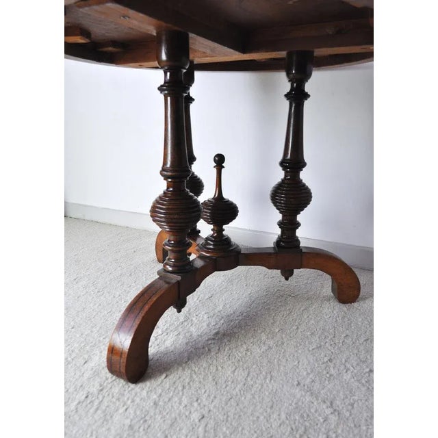 Victorian Burr Walnut, Mahogany & Ebony Circular Centre Table For Sale - Image 12 of 17