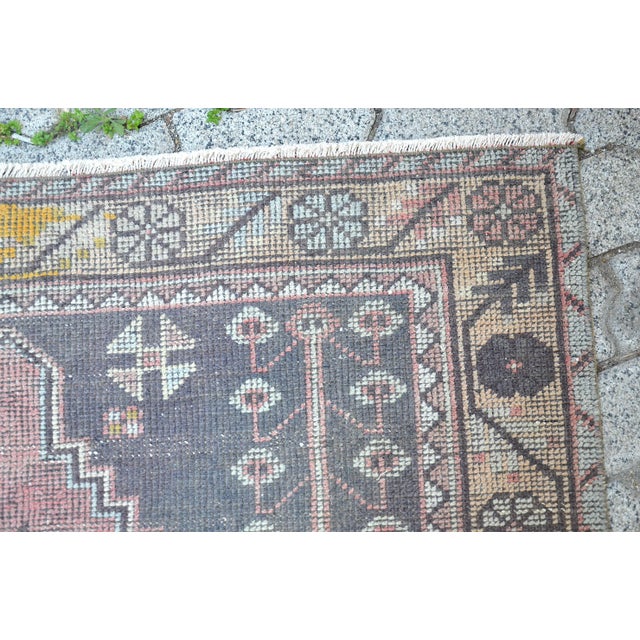 Natural Soft Pastel Pink Decore Vintage Hand Knotted Rug For Sale - Image 9 of 11