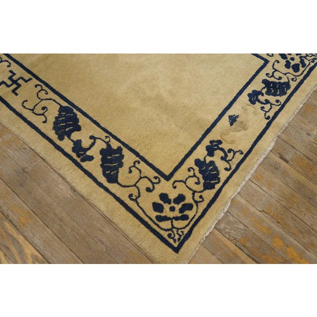 1920s 1920s Small Beige Open Field Swastika Antique Chinese Peking Rug For Sale - Image 5 of 12