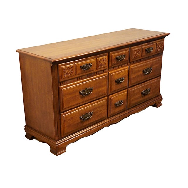 SUMTER CABINET Solid Hard Rock Maple Rustic Early American 61" Triple Dresser 32.5" High 61.25" Wide 19" Deep We...