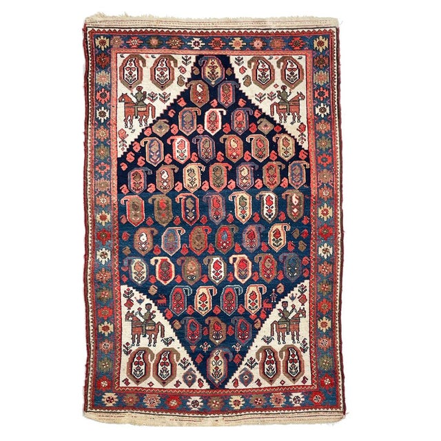 All of our antique & vintage rugs are professionally cleaned prior to being listed.* Name: Incredible 4-Horseman...