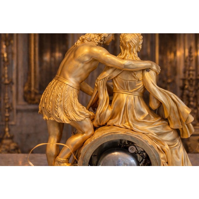 1830 French Artisan Louis Philippe Gold Bronze Clock-1 Pc For Sale - Image 14 of 16