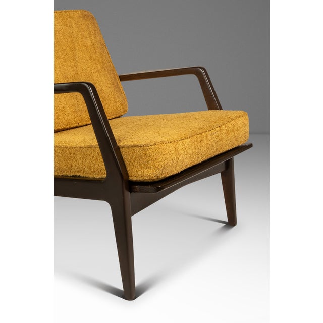 Danish Mid-Century Modern Model 596 Lounge Chair in Beech & Bouclé Attributed to Lawrence Peabody & Ib Kofod Larsen for Selig, Denmark, C. 1950's For Sale - Image 14 of 18