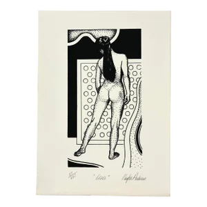 Vintage Female Figurative Portrait Lithograph by Clayton Anderson, Signed (C.1970)
