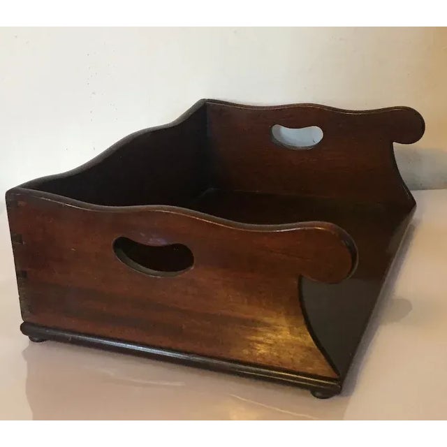 Antique Edwardian Mahogany Book Shelf Caddy or Tray For Sale - Image 10 of 13