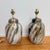 Pair of Vintage Marbled Glaze Table Lamps in Sage, Cream & Taupe, Organic Modern - A Pair For Sale - Image 4 of 8