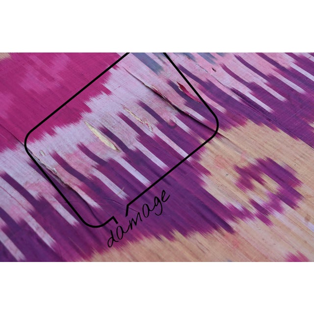 Antiqu Uzbek Silk Ikat Wall Hanging, 1920s For Sale - Image 13 of 18