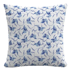 Red from Scalamandre crafted by Cloth & Company 20" Decorative Pillow, Baby Blue Ivy Scroll