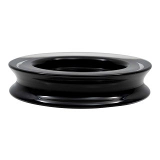 Large Black Blown Glass Double-Edged Dish by Renato Anatra, circa 1980 For Sale