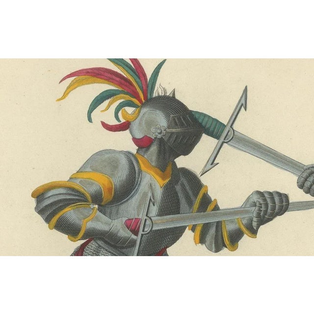 Mid 19th Century Von Reibisch, Armoured Knights in Battle Scene, 1842, Print For Sale - Image 5 of 6