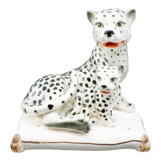 Italian Hand-Painted Snow Leopards For Sale