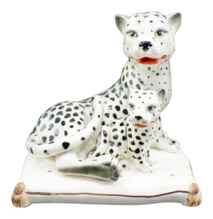 Italian Hand-Painted Snow Leopards