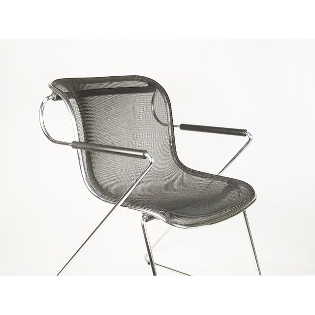 Postmodern Penelope Armchair in Black and Chrome-Plated Metal by C. Pollock for Anonima Castelli, 1982 For Sale - Image 3 of 14