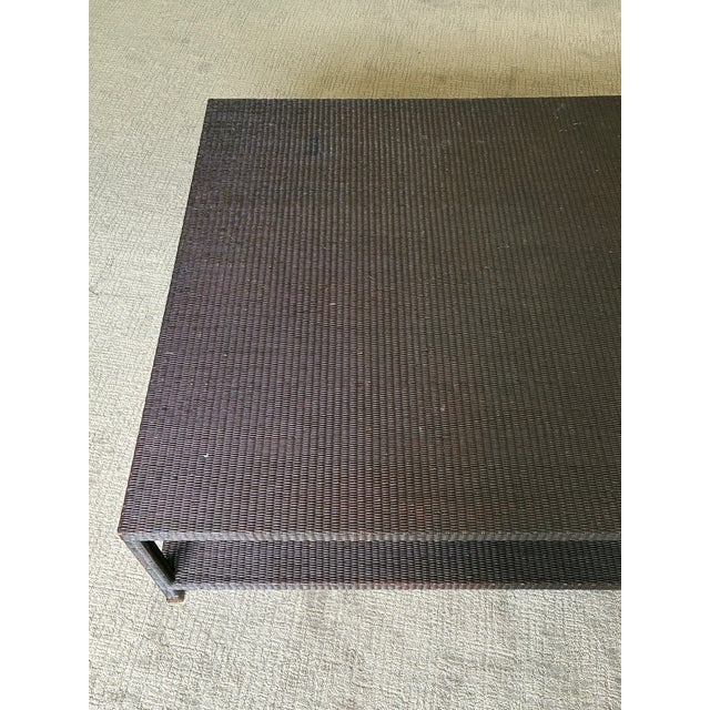 Wood McGuire Woven Rattan Square Coffee Table For Sale - Image 7 of 10