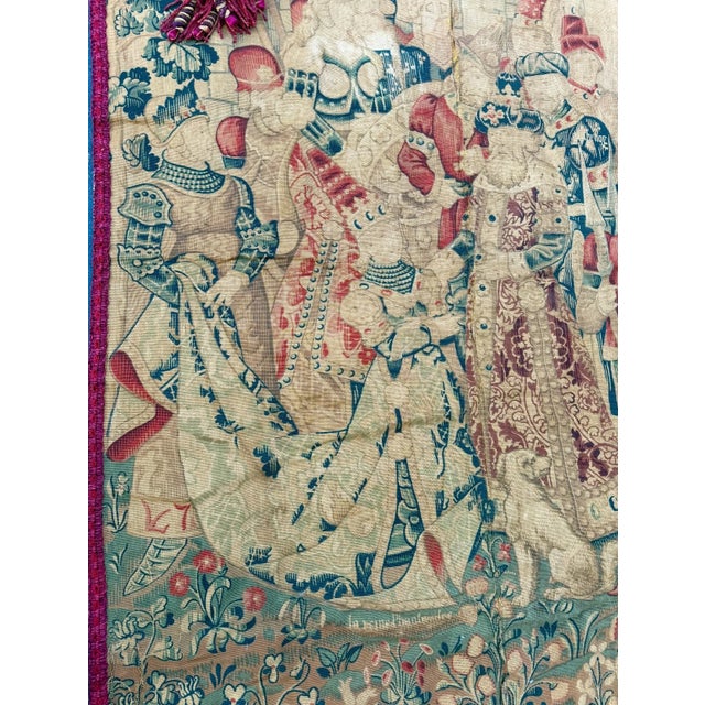 Textile Large Antique Gothic Adaptation the War of Troy Tapestry French Europe Tapestry For Sale - Image 7 of 18