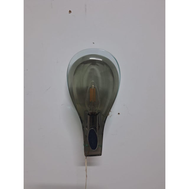 1960s Nile Green Murano Glass Wall Lamps attributed to Fontana Arte, Italy, 1960s, Set of 2 For Sale - Image 5 of 7