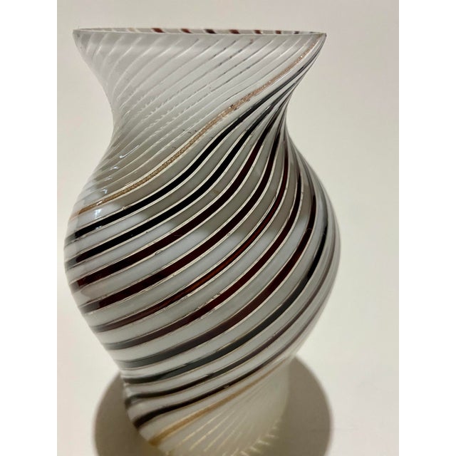 Mid-Century Modern Dino Martens 1954 Merano Vase Vintage Black, White, and Copper Mid Century Beauty! For Sale - Image 3 of 11