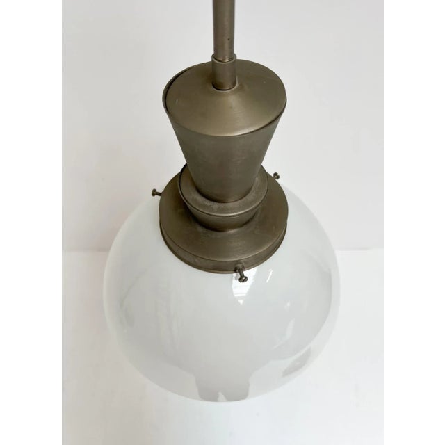 Pendant Lamp in Opal Glass by W.H. Gispen for GISO, 1950s For Sale - Image 6 of 9