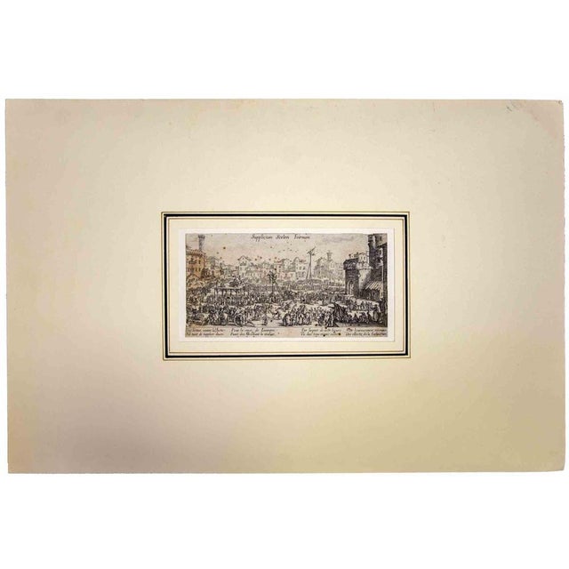 Supplicium sceleri Fraenum (Les Supplices) is an original Etching realized by Jacques Callot in 1624/34. Lettered with...