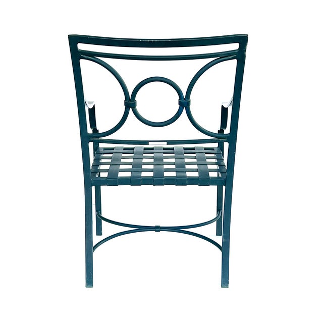 Vintage Brown Jordan Aluminum Round Table With Four Arm Chairs For Sale In San Francisco - Image 6 of 8