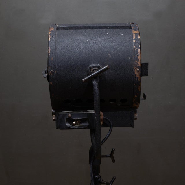 Vintage Hollywood Stage Spotlight on Adjustable Steel Tripod c.1940 For Sale In San Francisco - Image 6 of 9