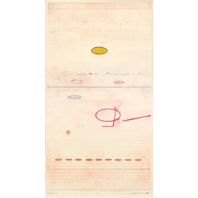 Abstract "Orange Row", Abstract Geometric Minimalist Composition W Ovals, Limited Edition by Geoffrey Bowman For Sale - Image 3 of 8