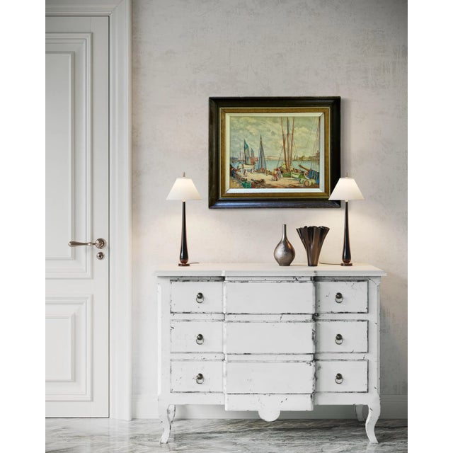 English Early 20th Century Brenton Harbor Scene After William Lee-Hankey Oil Painting on Artist Panel, Framed For Sale - Image 3 of 12