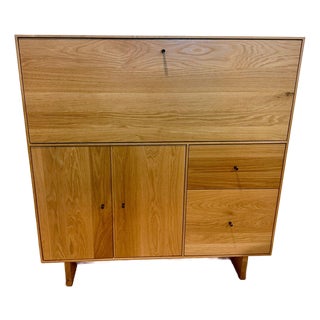 Room & Board Hudson Office Armoire With Wood Base For Sale