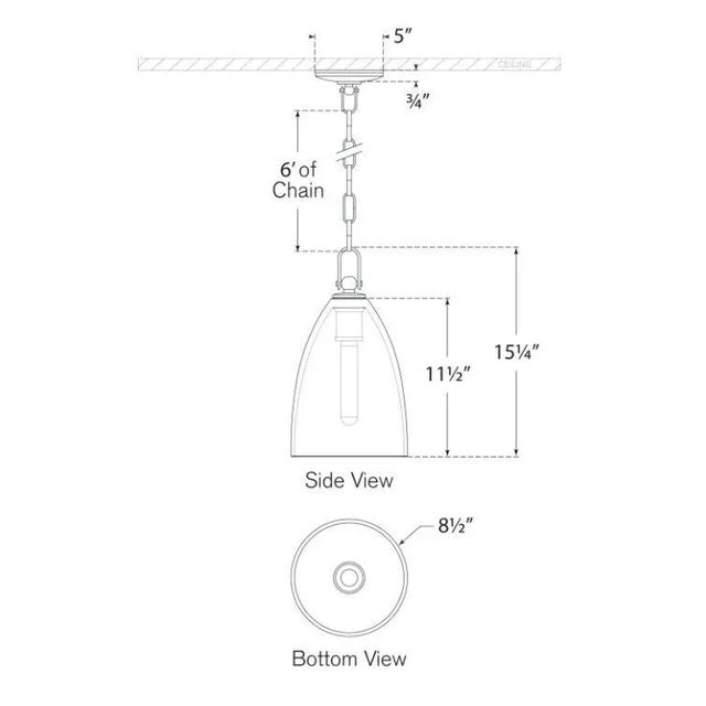 Visual Comfort Chapman & Myers for Visual Comfort Signature Andros Medium Pendant in Antique-Burnished Brass with Smoked Glass For Sale - Image 4 of 4