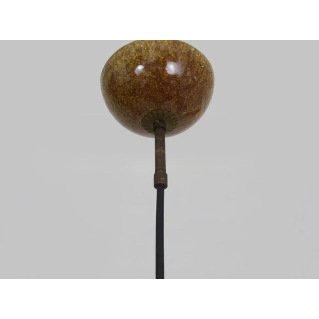 Vintage Italian Chandelier with Three Ball Lights in Glazed Sandstone from Stilnovo, 1960s For Sale - Image 9 of 10