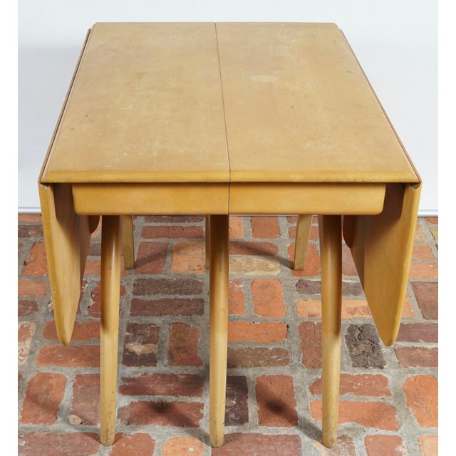 Mid 20th Century Mid 20th Century Heywood Wakefield Butterfly Drop Leaf Wishbone Dining Table With 2 Leaves For Sale - Image 5 of 12