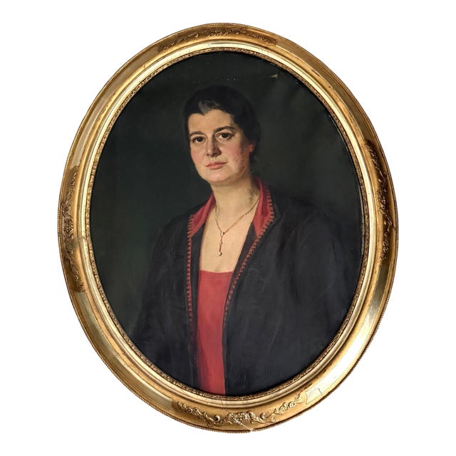 20th Century Portrait of a Woman- Framed in an Oval Frame For Sale