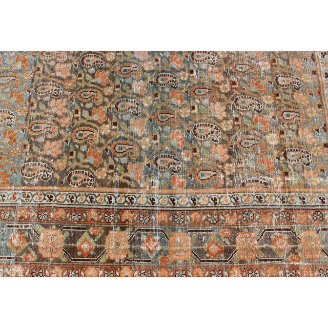 Antique Persian Malayer Rug With Allover Paisley Motifs in Warm Colorful Tones For Sale - Image 10 of 13