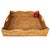 Boho Chic Artifacts Rattan Scallop Collection Square Tray in Honey Brown - 24" For Sale - Image 3 of 6