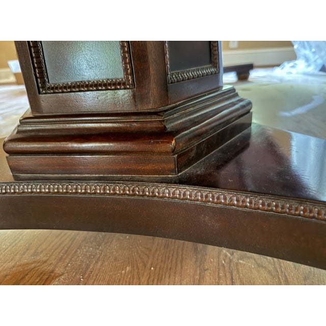 Wood Attributed to Henredon Natchez Collection Flame Mahogany Double Pedestal Dining Table For Sale - Image 7 of 8