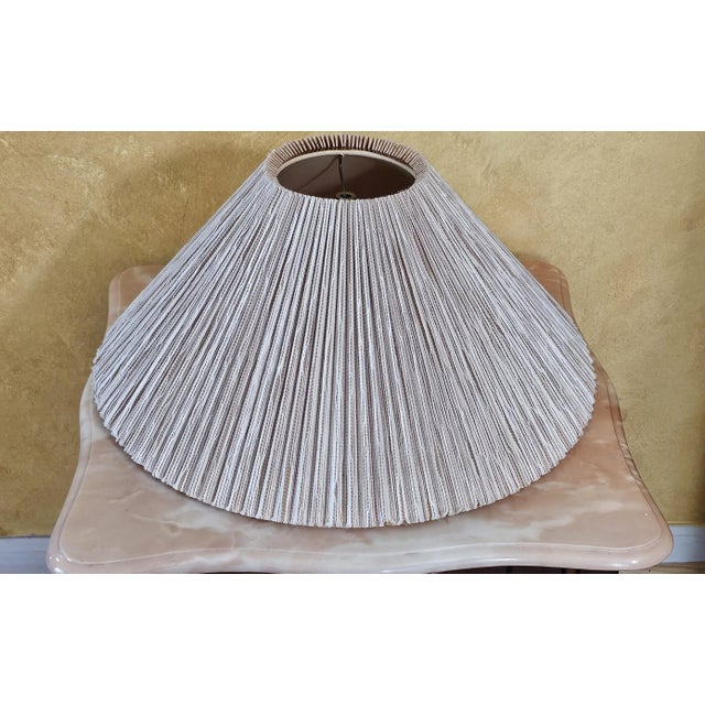 Metal Euro Design Modern Porcelain Ivory Drip Glaze Table Lamp With Custom Shade For Sale - Image 7 of 12