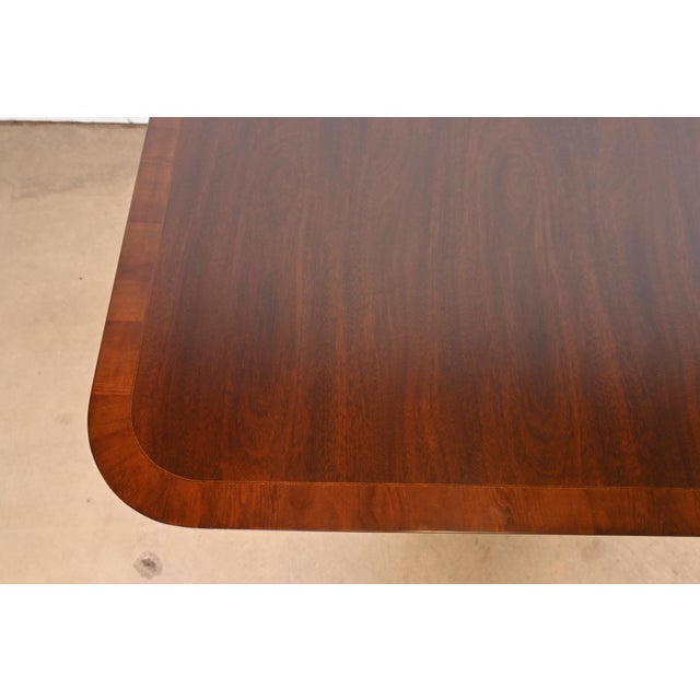 Kittinger Georgian Banded Mahogany Double Pedestal Extension Dining Table, Newly Refinished For Sale - Image 10 of 15