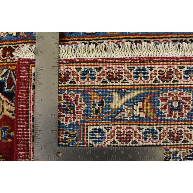 Kashan Rug 10′ X 13’5” Red Wool Vintage Traditional Hand-Knotted Carpet For Sale - Image 15 of 15