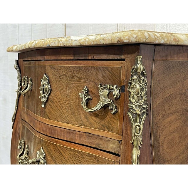 Louis XV Commode in Oak with Marble Top For Sale - Image 9 of 17