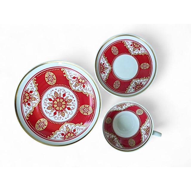 Ceramic Collectors Cup and Cake Plate from Cp Weißwasser, 1970s, Set of 3 For Sale - Image 7 of 8