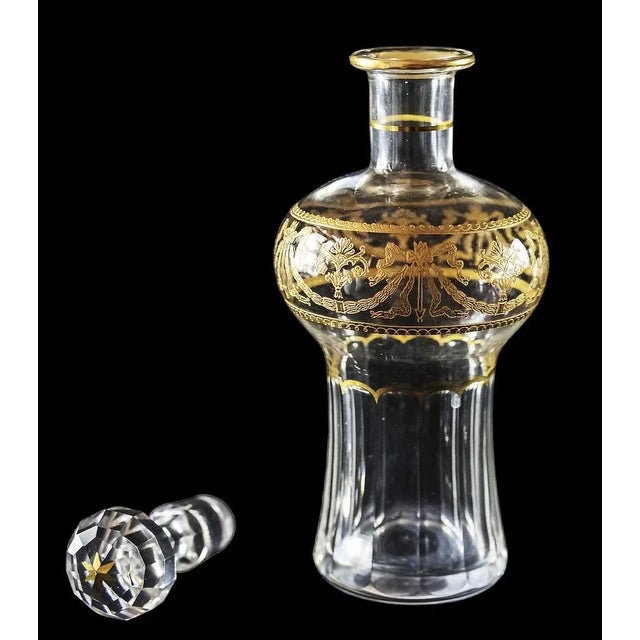 Gold French Model 738 Liqueur Set in Crystal from Saint Louis, 1920s, Set of 9 For Sale - Image 8 of 11