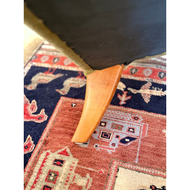 John Hutton for Donghia Olive Mohair Chair + Ottoman, Set For Sale - Image 14 of 15