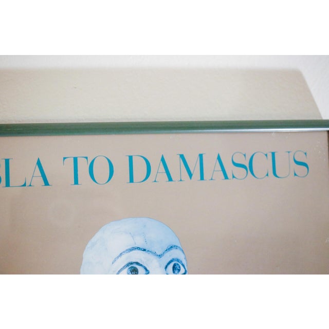 1980s Vintage "Ebla to Damascus" Original Smithsonian Exhibition Poster in Sage Green Metal Frame For Sale - Image 9 of 11