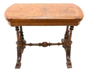 Victorian Games Table in Burr Walnut, 1880s