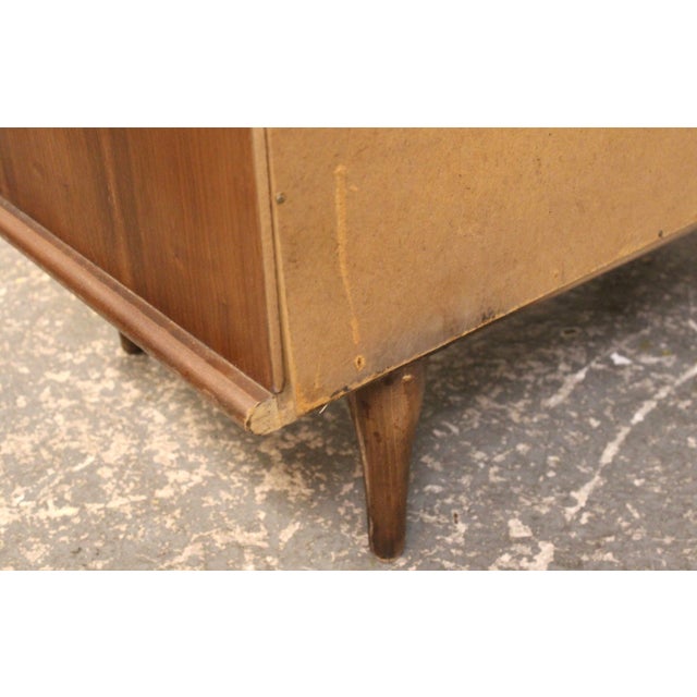 Mid 20th Century Six Drawer Walnut Highboy by American of Martinsville For Sale - Image 14 of 14