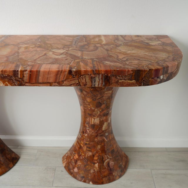 Muller's of Mexico Onyx Double Pedestal Console Table, 1960s For Sale In New York - Image 6 of 14