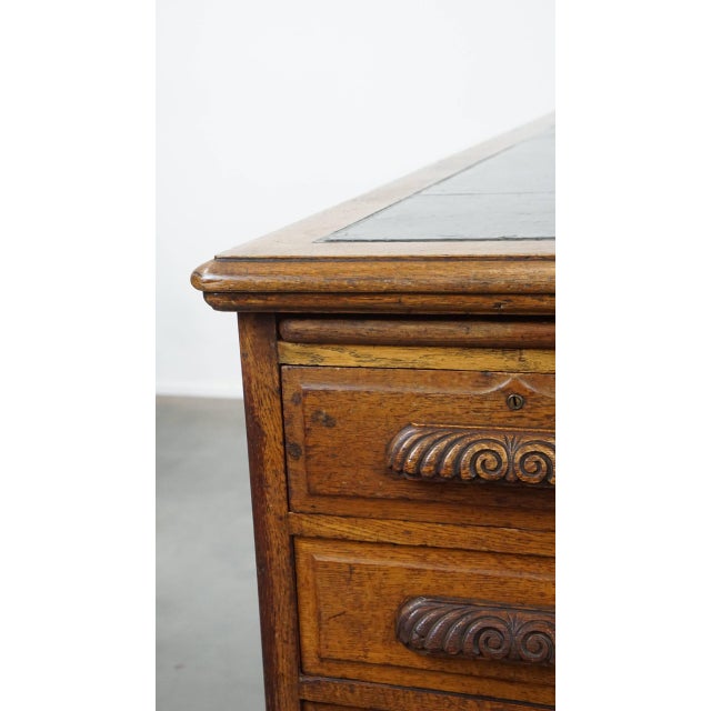 Large Antique Desk with Black Leather Top For Sale - Image 18 of 18