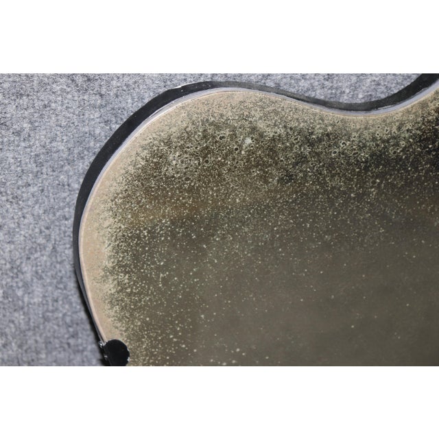 Maison Jansen Pair of Maison Jansen Style Aged Patina Mirror Etched Star Glass Mirrors For Sale - Image 4 of 10