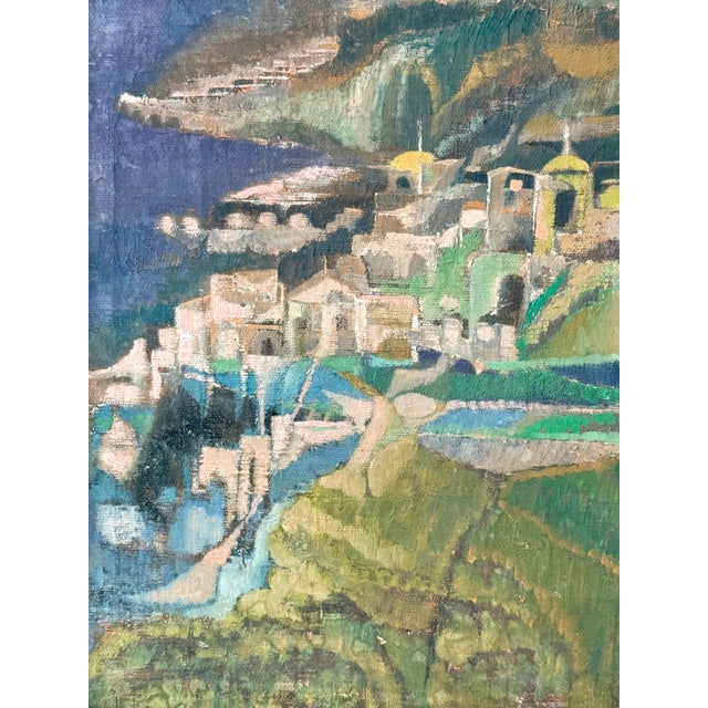 There is a dreamlike, almost magical quality to this petite Mid-century cityscape by Italian Modernist Giuseppe Di Lieto...